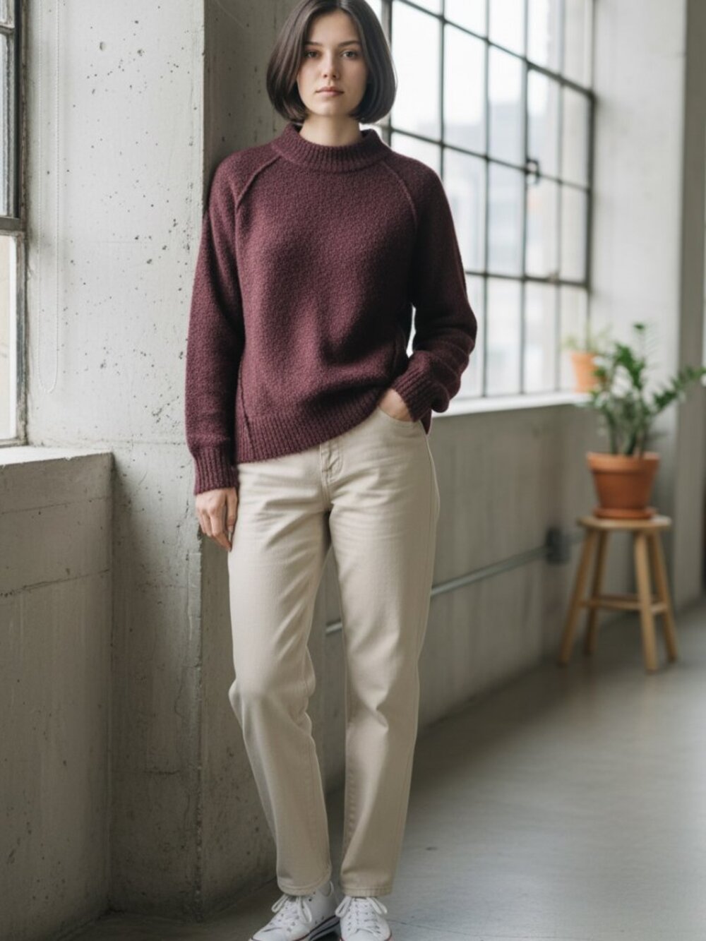 Melrose and Market Women's Scoopneck Sweater in Deep Brown
